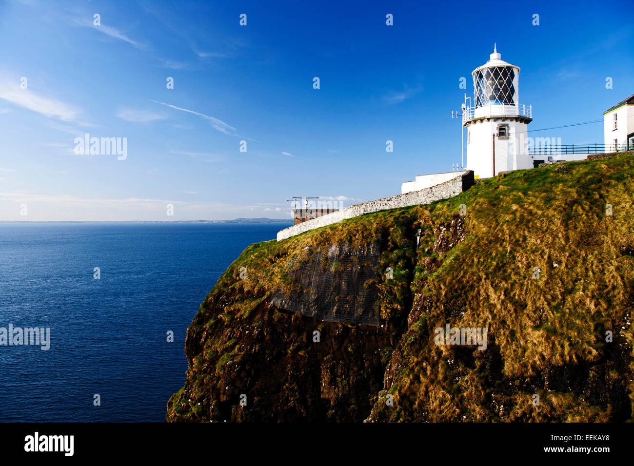 Blackhead lighthouse on clifftop in county antrim northern ireland Stock Photo