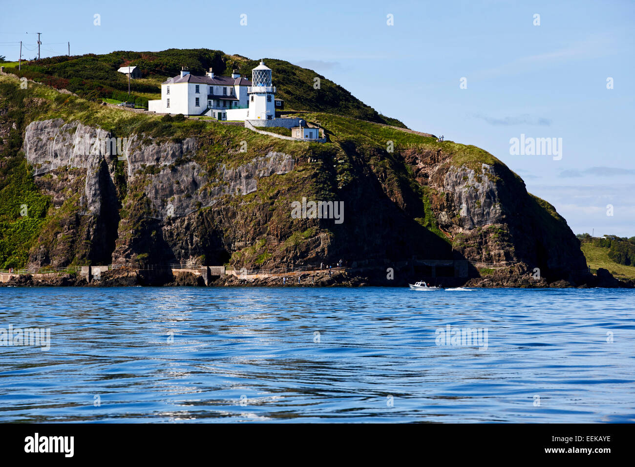 Blackhead lighthouse on clifftop in county antrim northern ireland Stock Photo