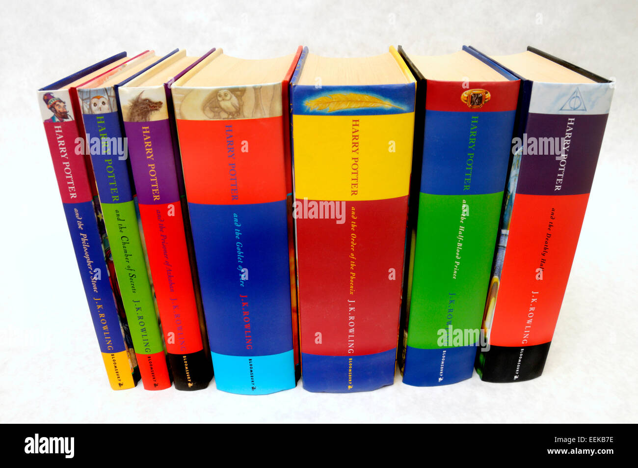 Harry Potter books 1-7 in hardback Stock Photo