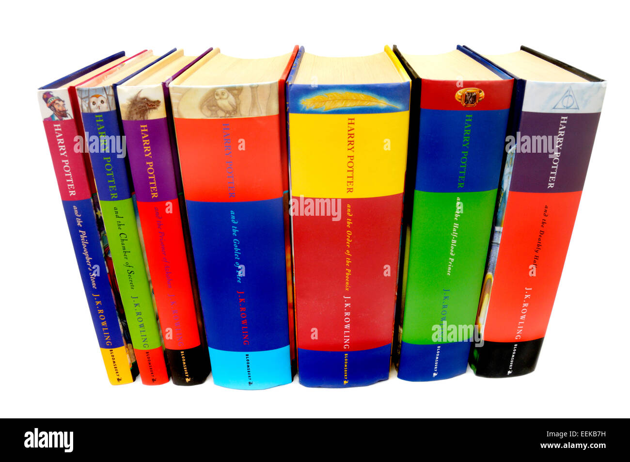 Harry Potter books 1-7 in hardback Stock Photo