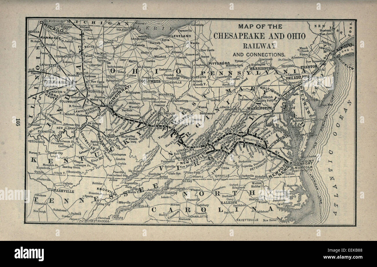 1891 Poor's Chesapeake and Ohio Railway Stock Photo