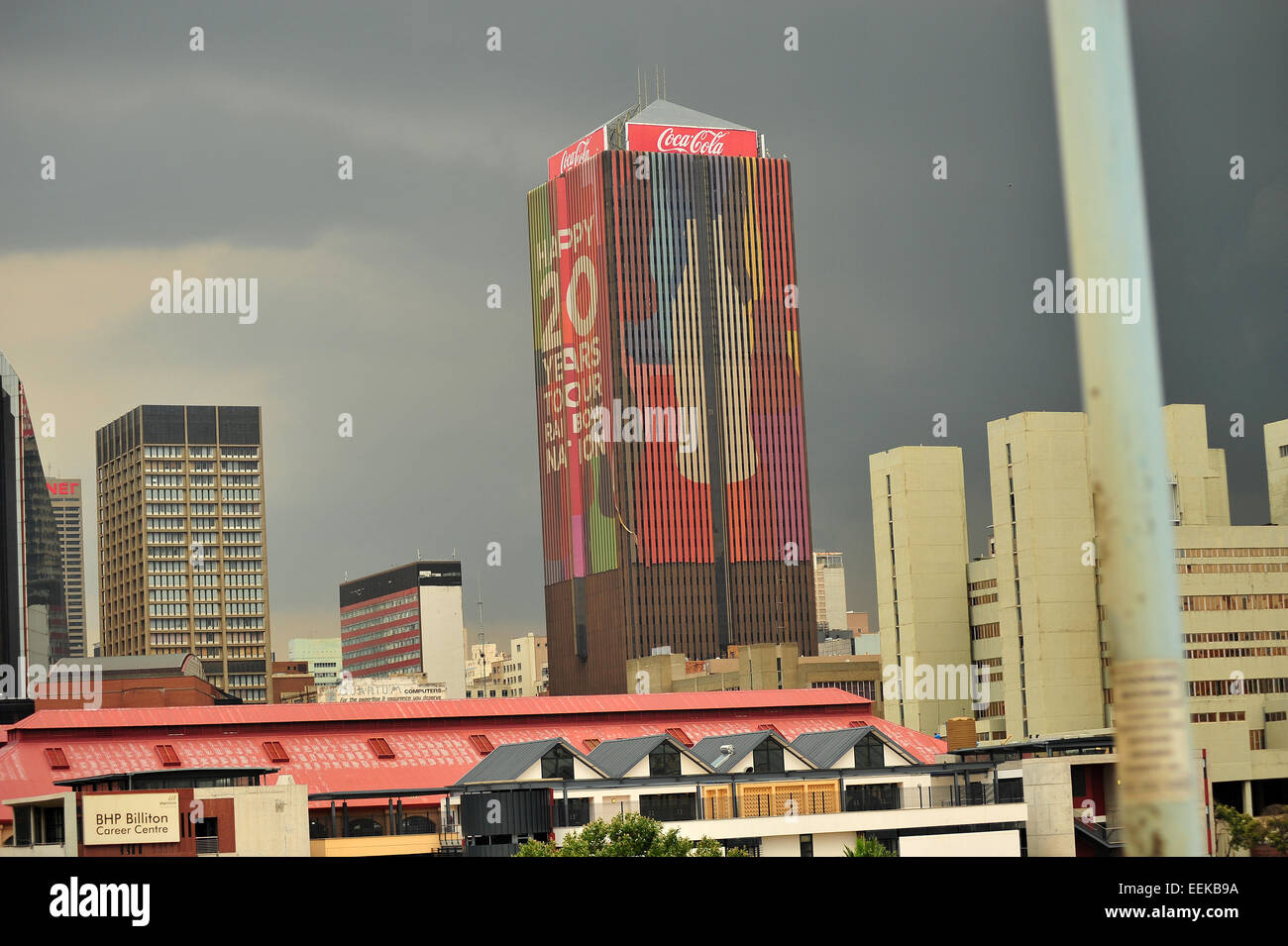The Johannesburg Central Business District viewed from a distance Stock