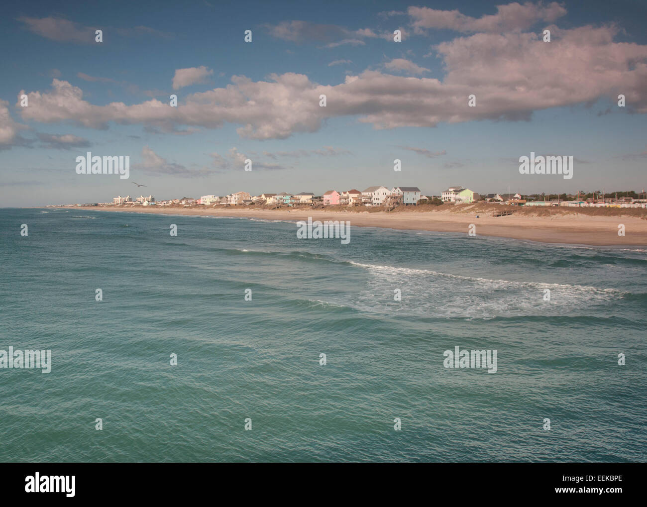 Ocean view of Emerald Isle nc Beach homes Stock Photo Alamy