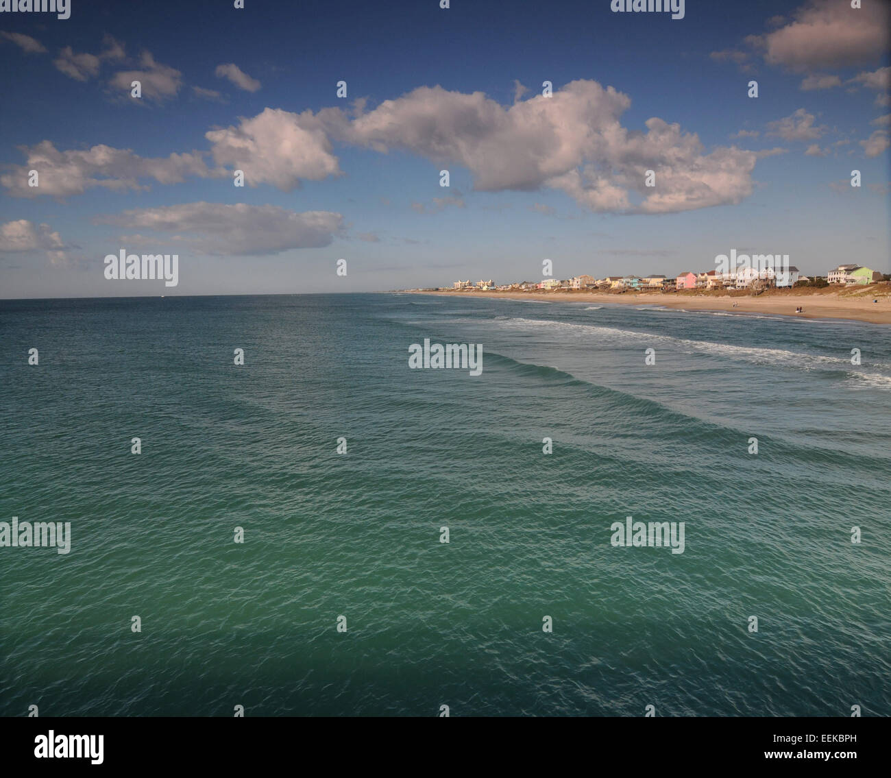 Ocean view of Emerald Isle nc Beach homes Stock Photo Alamy