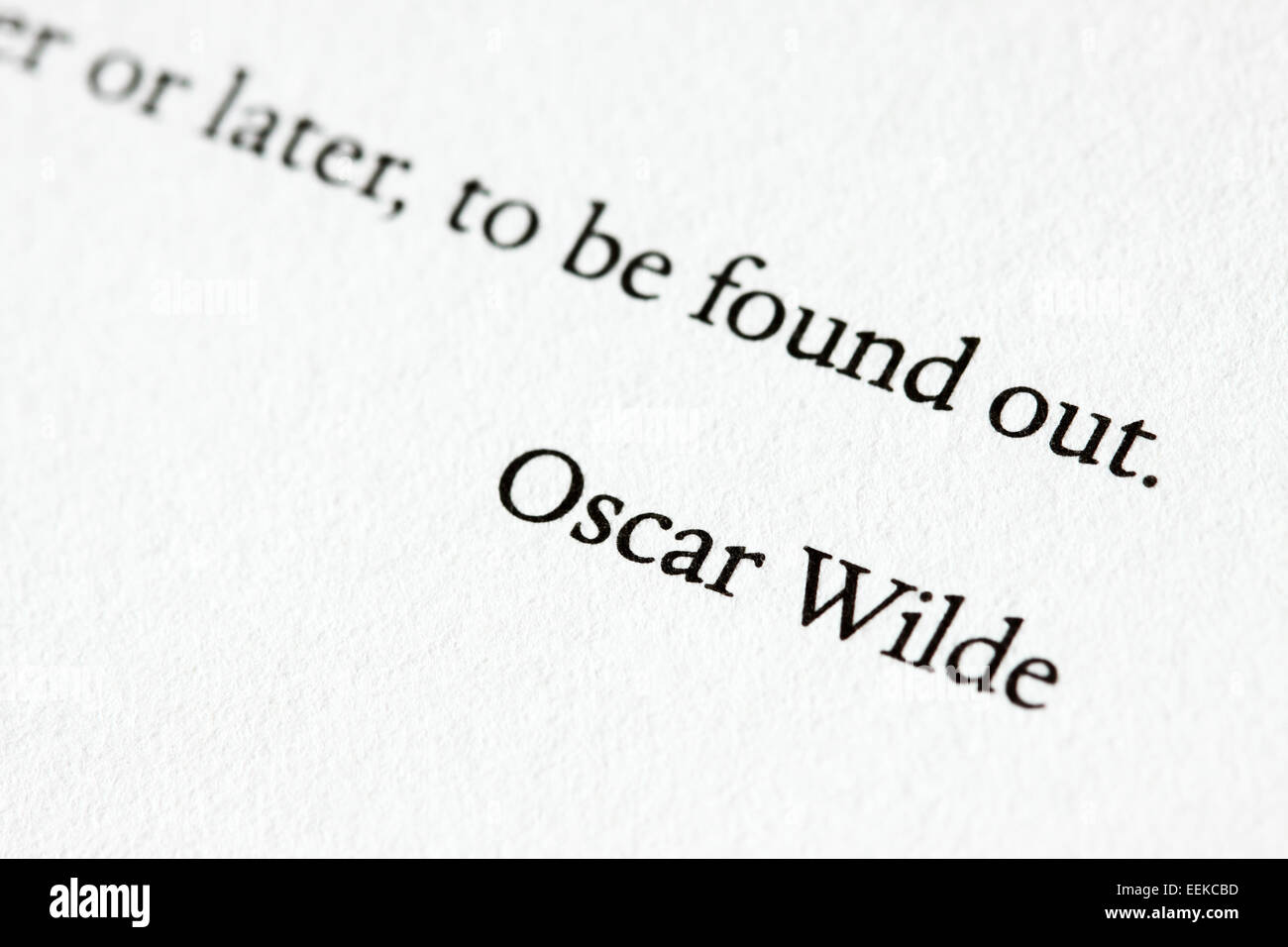 Oscar Wilde quotation quote Stock Photo