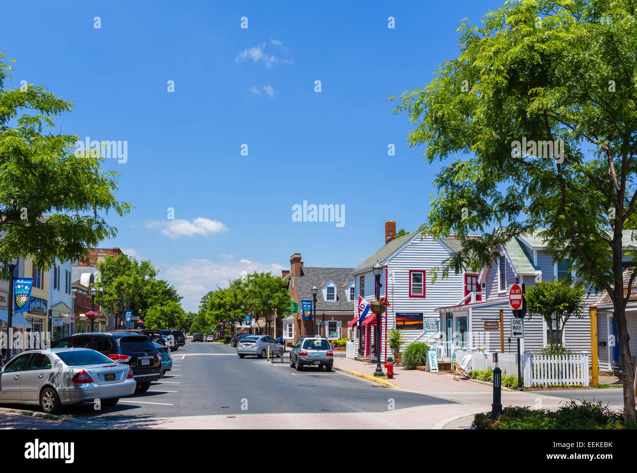 2nd Street in the historic district of Lewes, Delaware, USA Stock Photo