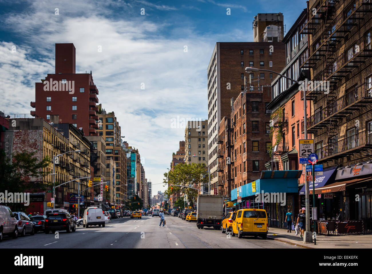 7th Avenue, seen from 23rd Street in Manhattan, New York Stock Photo ...