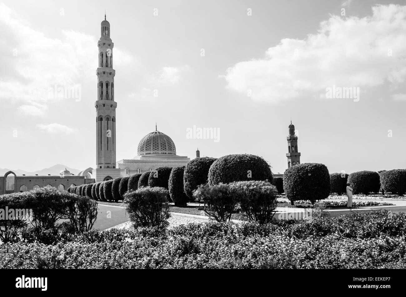 Sultan Qaboos Grand Mosque, desaturated view, Muscat, Oman Stock Photo