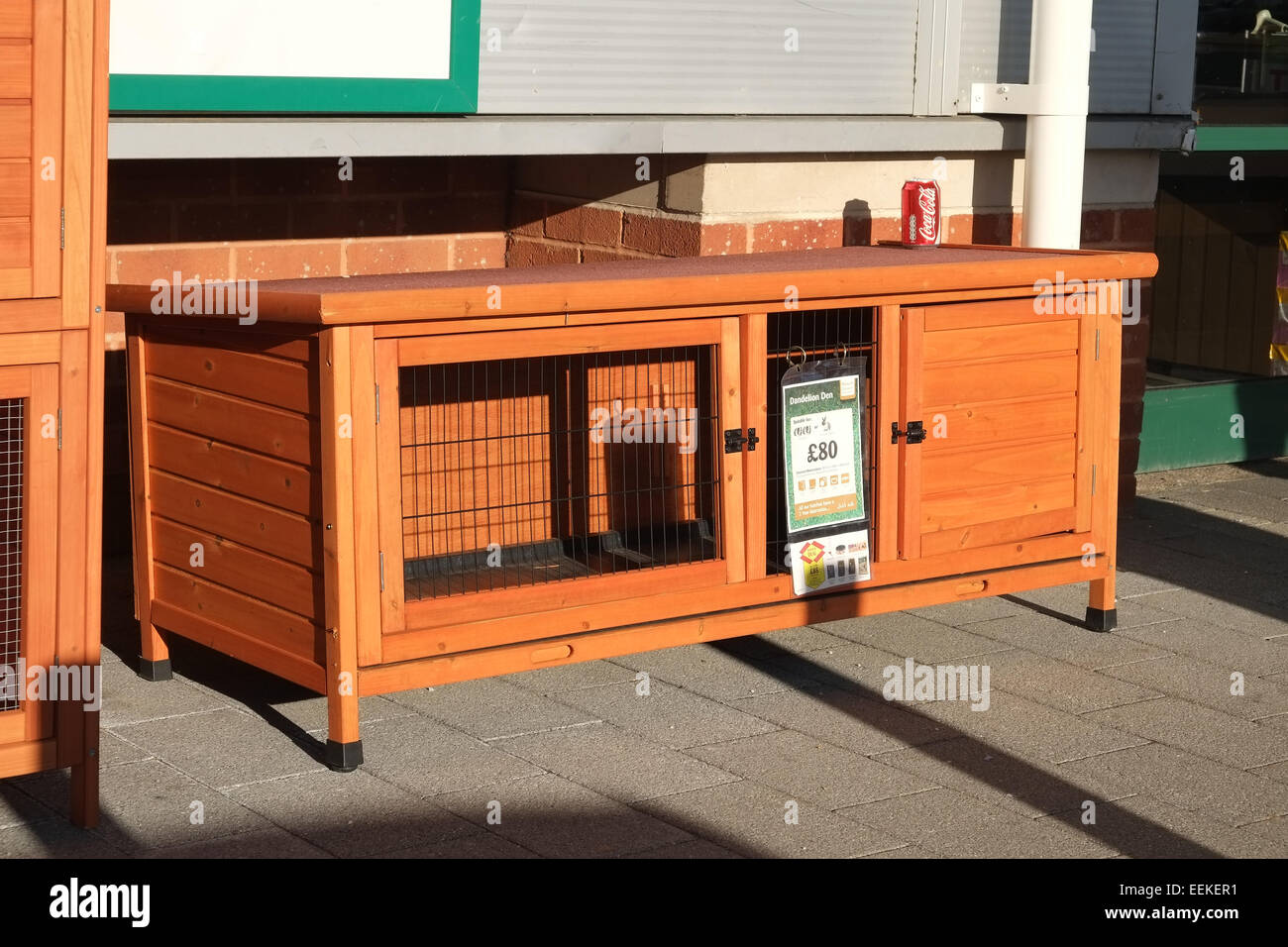 New hutches and kennels on display at an out of town pet store in North