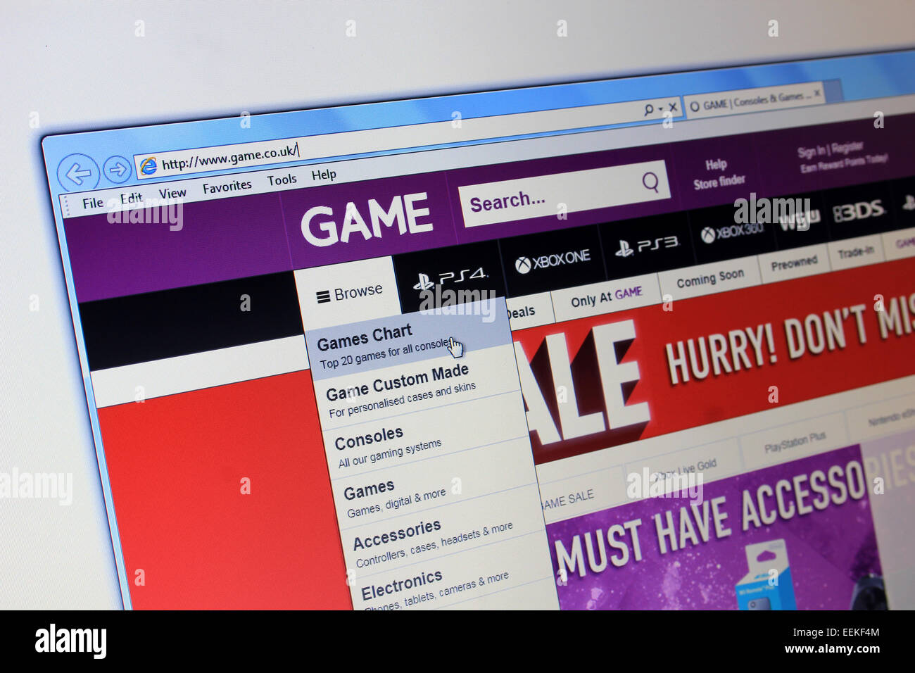 game.co.uk website Stock Photo Alamy