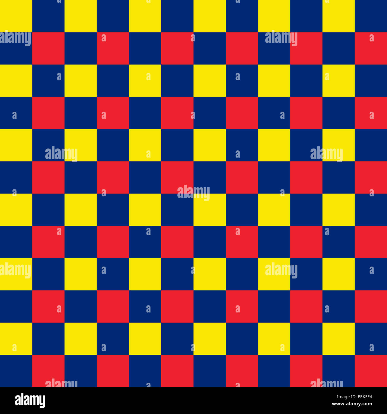 Bold blue, red and yellow seamless checkered background Stock Photo