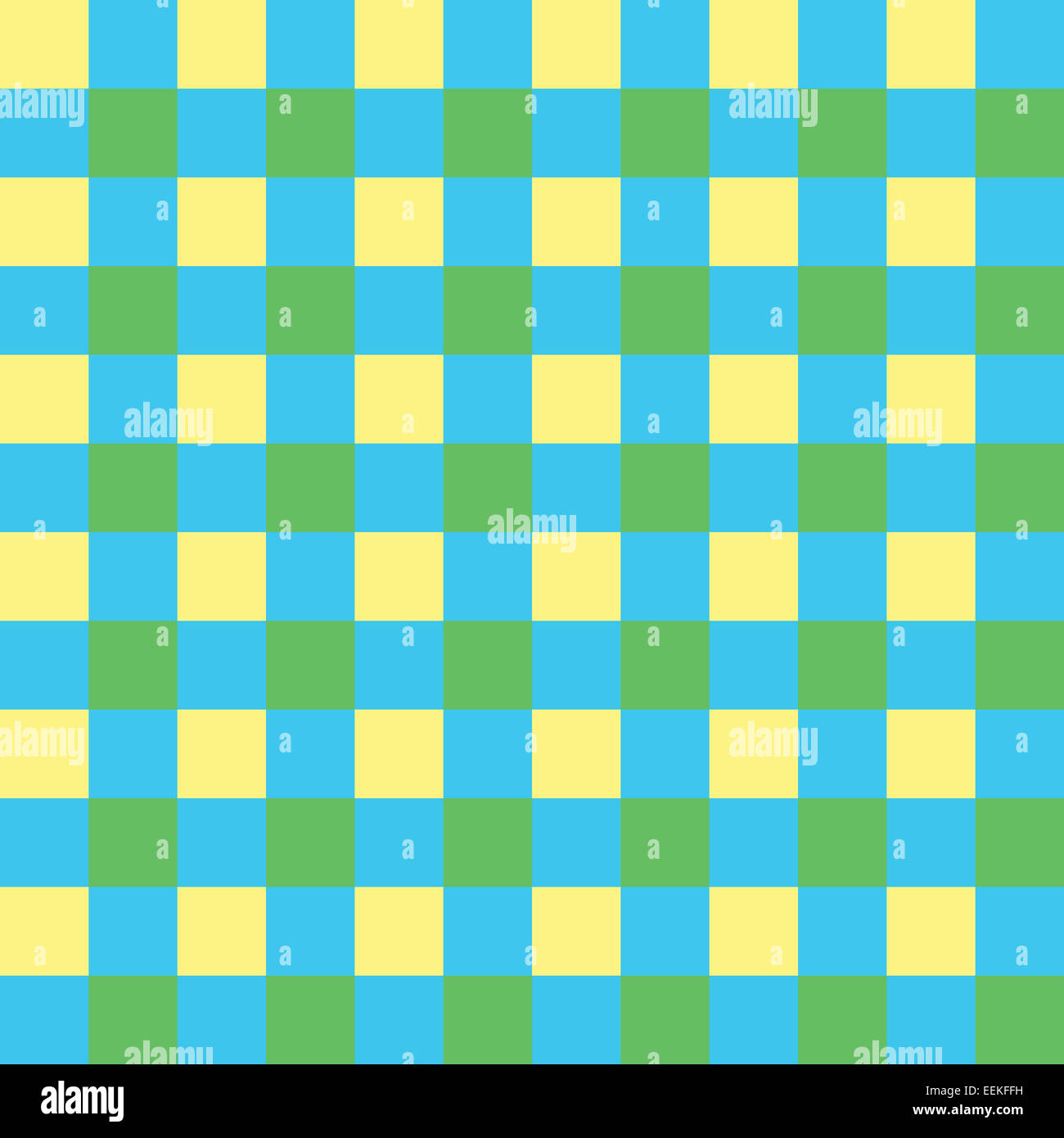 Bold bright yellow, green and blue seamless checkered background Stock