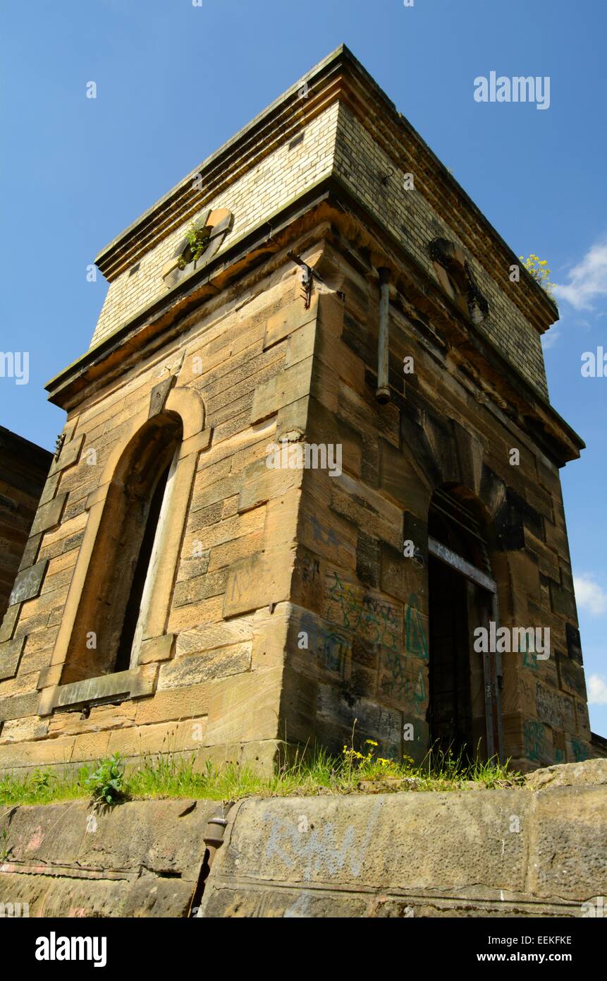 The derelict pump house building at Govan Graving Docks in Glasgow