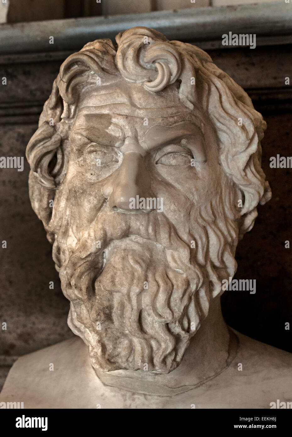 Antisthenes ( ancient  Antisthenes) ( 445 BC. - . 365 BC ) was a Greek Philosopher Philosophy  Ethics  Logic Known for Paving the way for the Cynic school Roman Rome Capitoline Museum Italy Italian Stock Photo