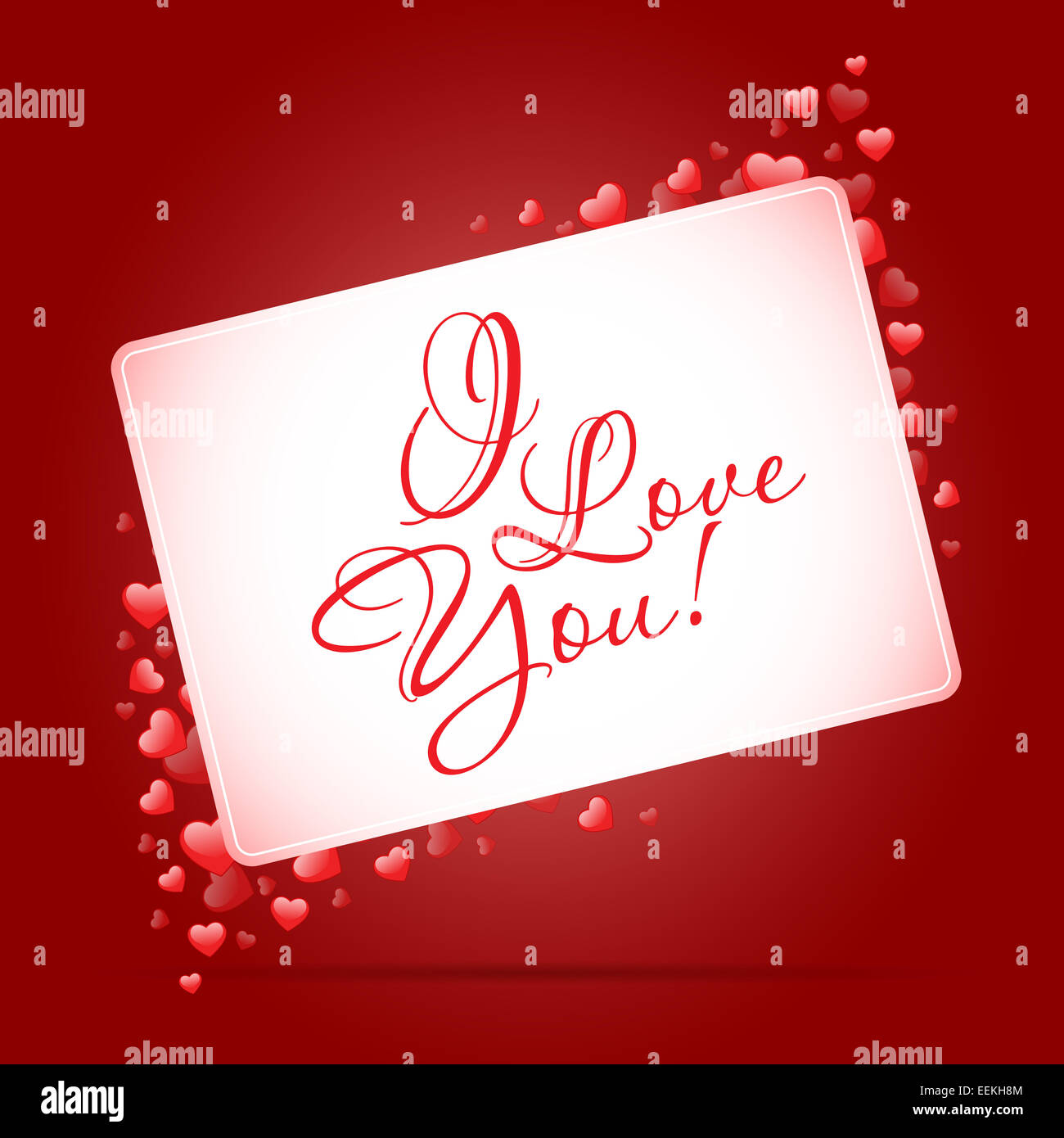 Valentines Day Greeting Card in Red Color Stock Photo - Alamy