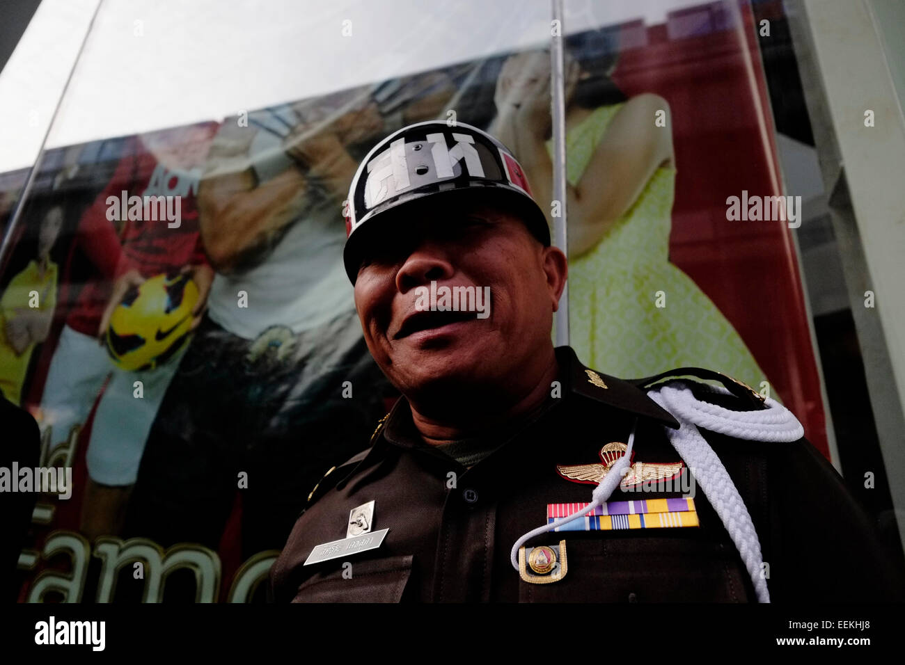 Thai policeman in Bangkok Thailand Stock Photo