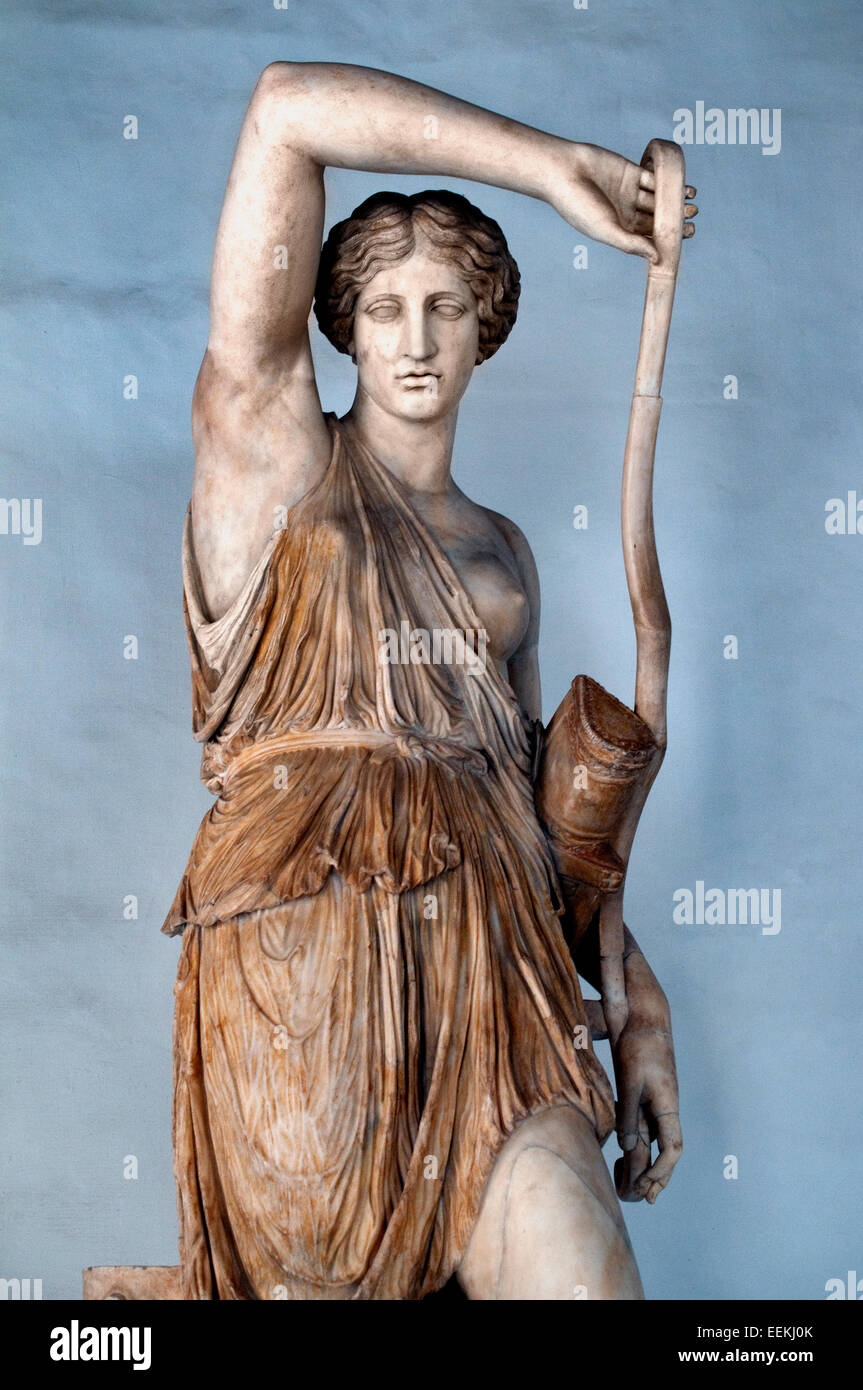 Statue of Wounded Amazon ( Amazons female warriors in Greek mythology ) Sculpture Roman From an original by Phidias. Head: replica of that of the Amazon by Polykleitos Marble cm 197 Roman Rome Capitoline Museum Italy Italian Stock Photo