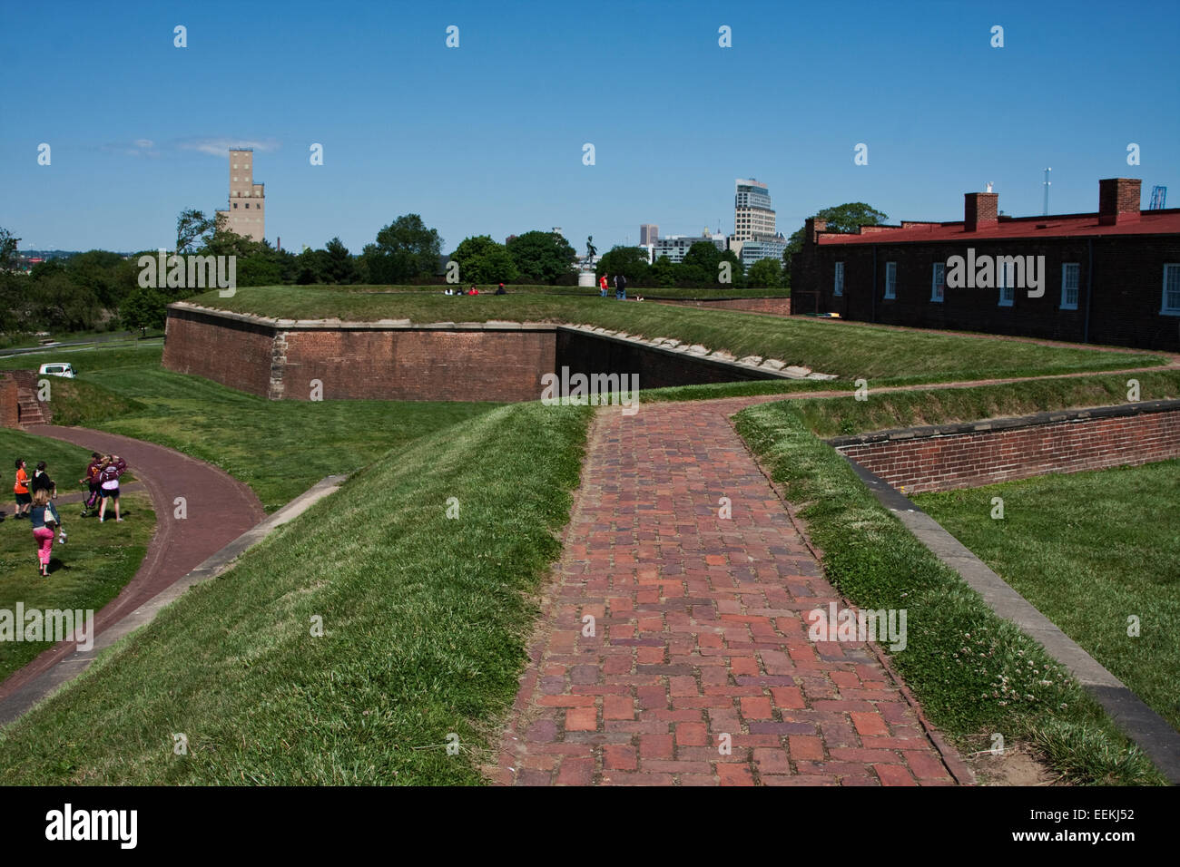 Fort McHenry National Monument and Shrine, Baltimore, Maryland, defensive walls. Stock Photo