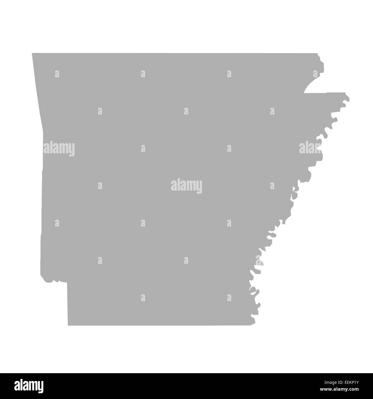 Arkansas State map isolated on a white background, U.S.A. Stock Photo