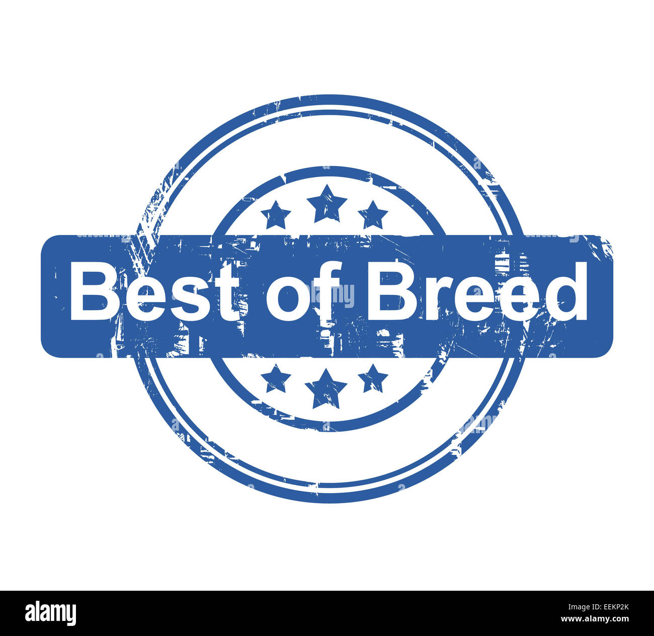 Best of breed business concept stamp with stars isolated on a white background. Stock Photo
