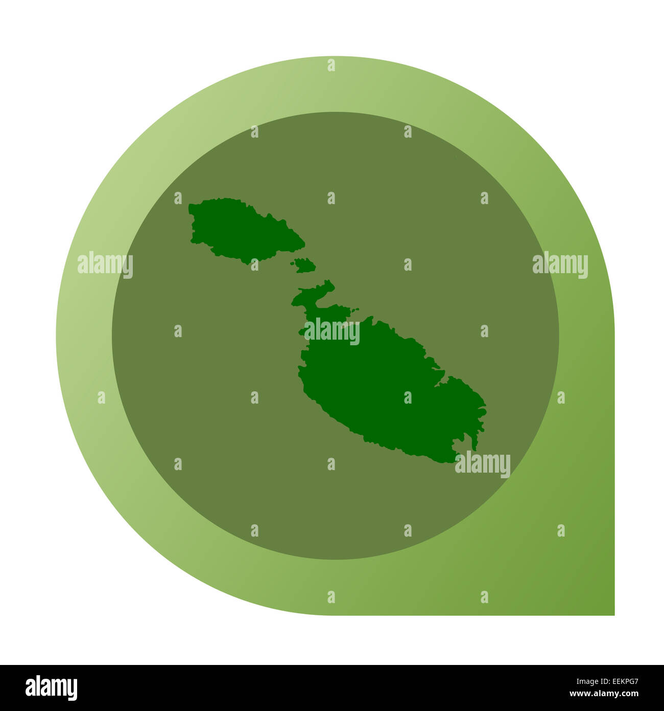 Isolated Malta map marker pin in flat web design style. Stock Photo