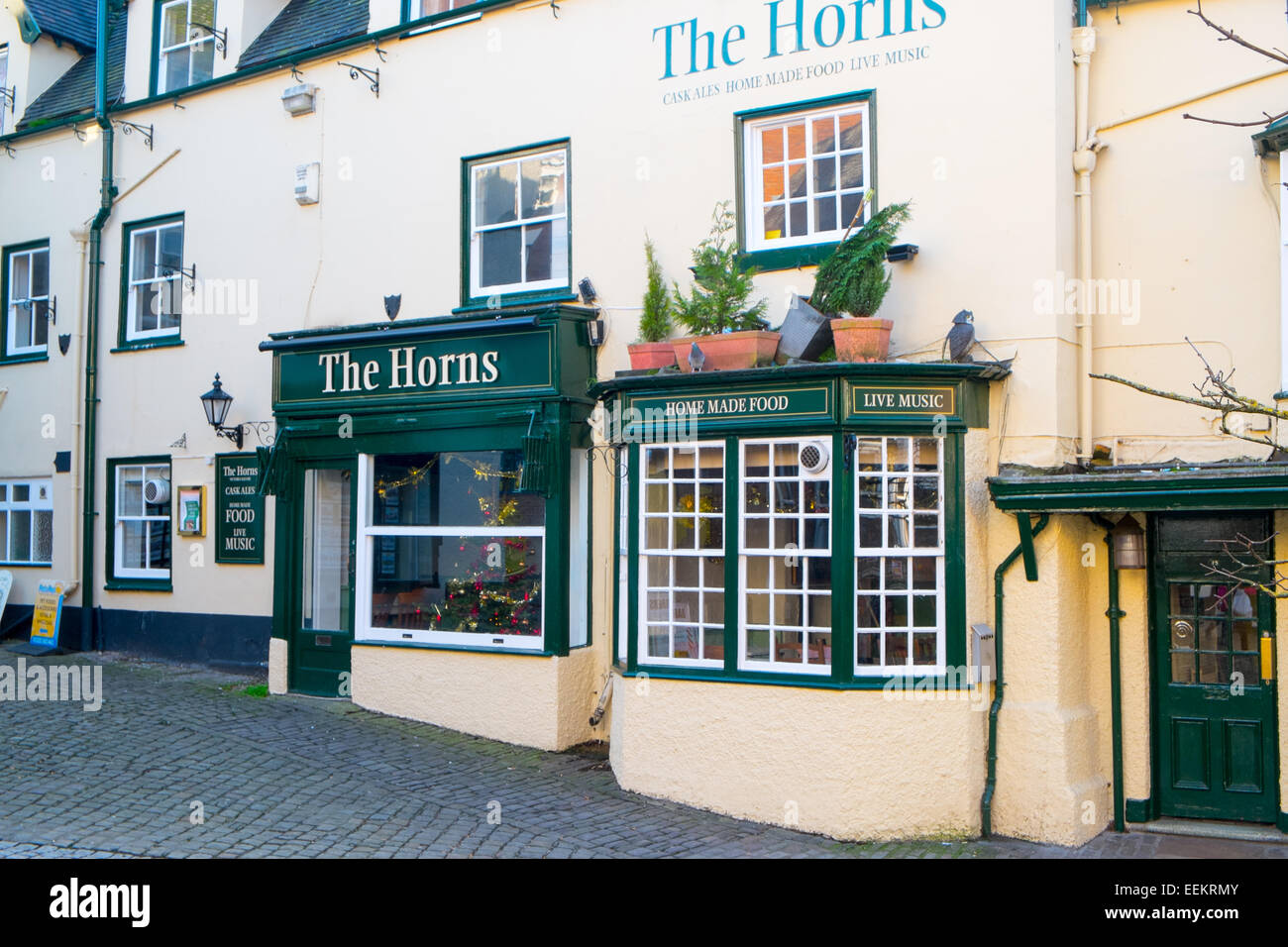 The Horns public house in the market area of Ashbourne,Derbyshire,England Stock Photo