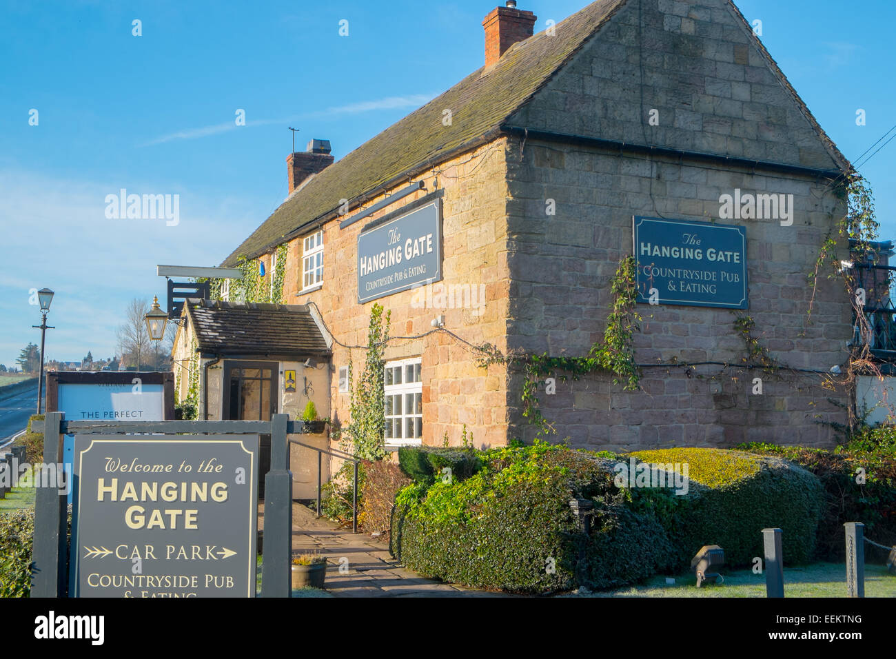 Hanging gate bar and restaurant in Shottle, a village in Derbyshire