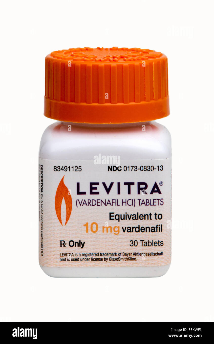 Studio shot of erectile dysfunction drug Levitra (Vardenafil HCl) Stock Photo