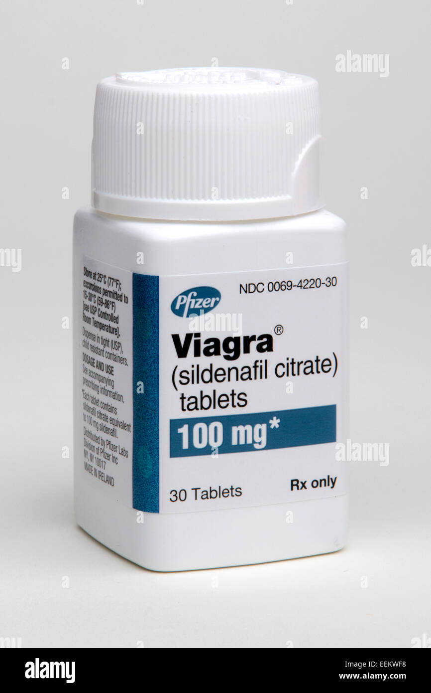 Studio shot of erectile dysfunction drug Viagra (sildenafil citrate) Stock Photo