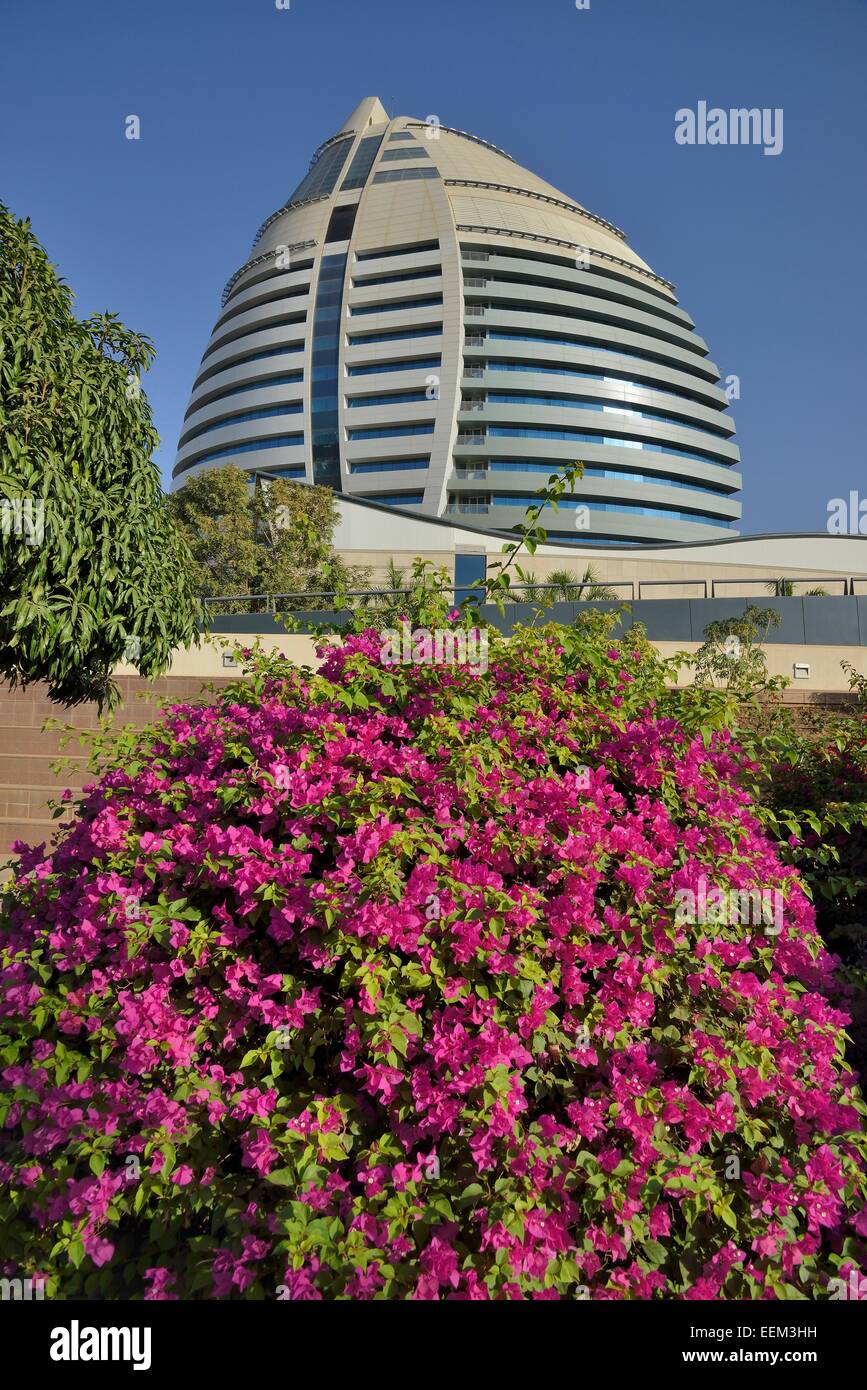 Futuristic facade of Corinthia Hotels, Kharthoum, Sudan Stock Photo