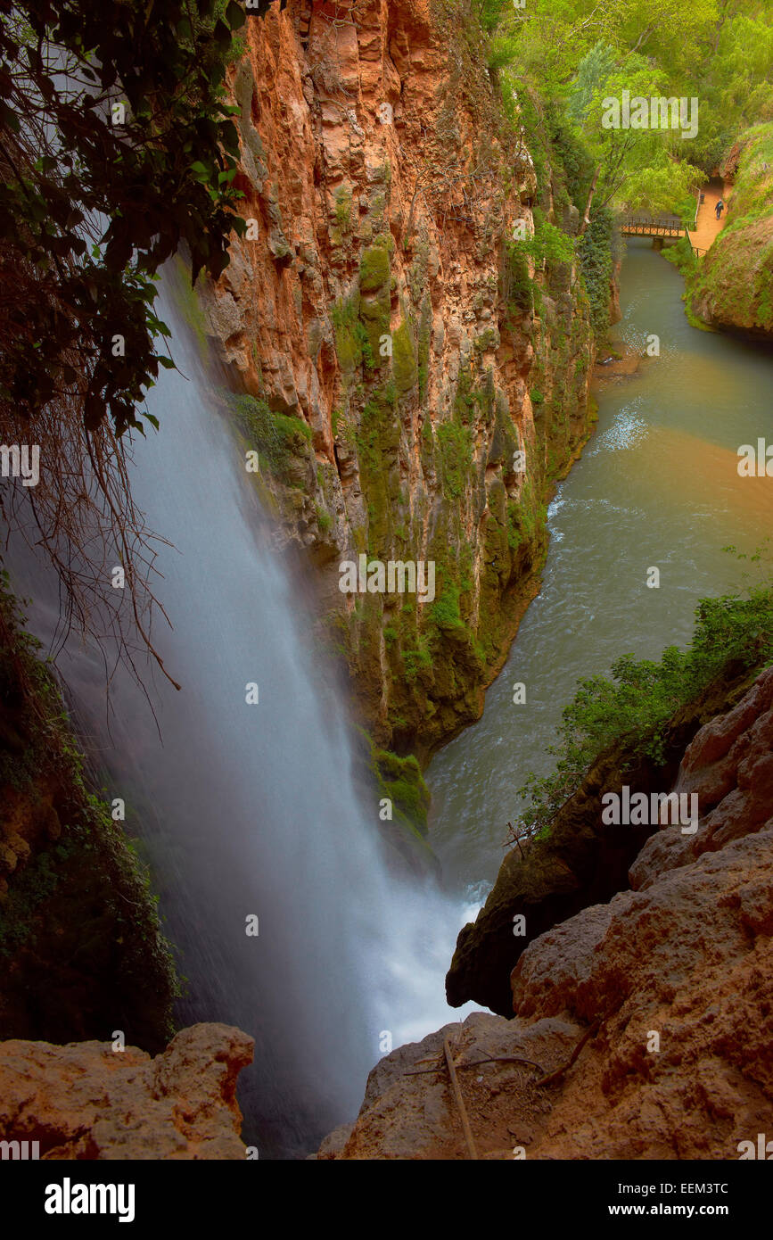 Cola de Caballo Waterfall, Piedra River, Monasterio de Piedra, Nuevalos, Zaragoza province, Aragon, Spain Stock Photo