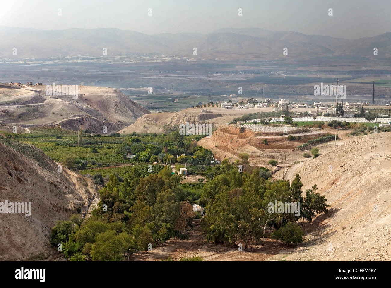 Fertile Jordan Valley, near Irbid, Jordan Stock Photo