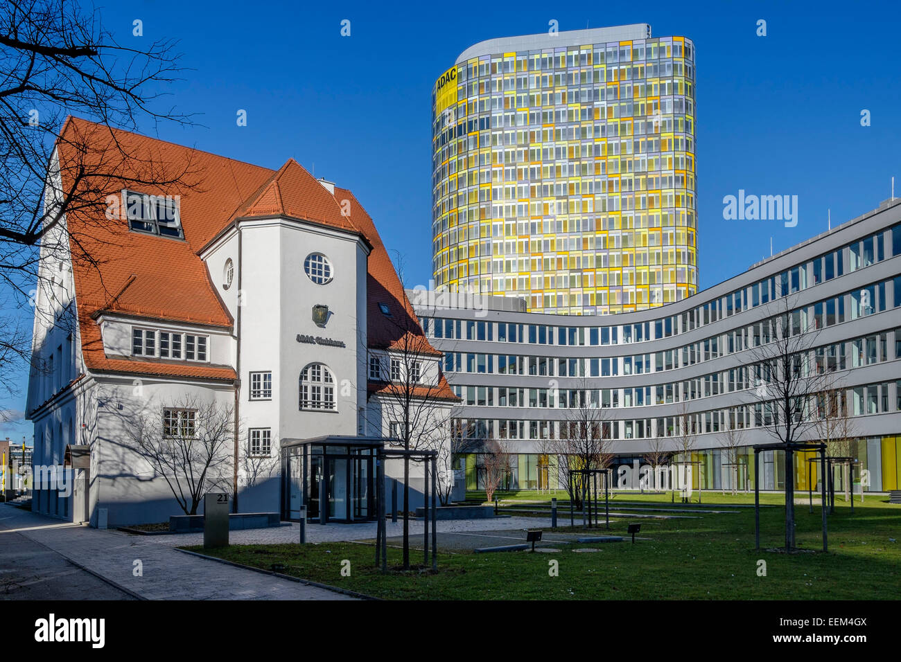 Old Club building and headquarters of the ADAC, General German Automobile Club, architects Sauerbruch Hutton, Munich Stock Photo