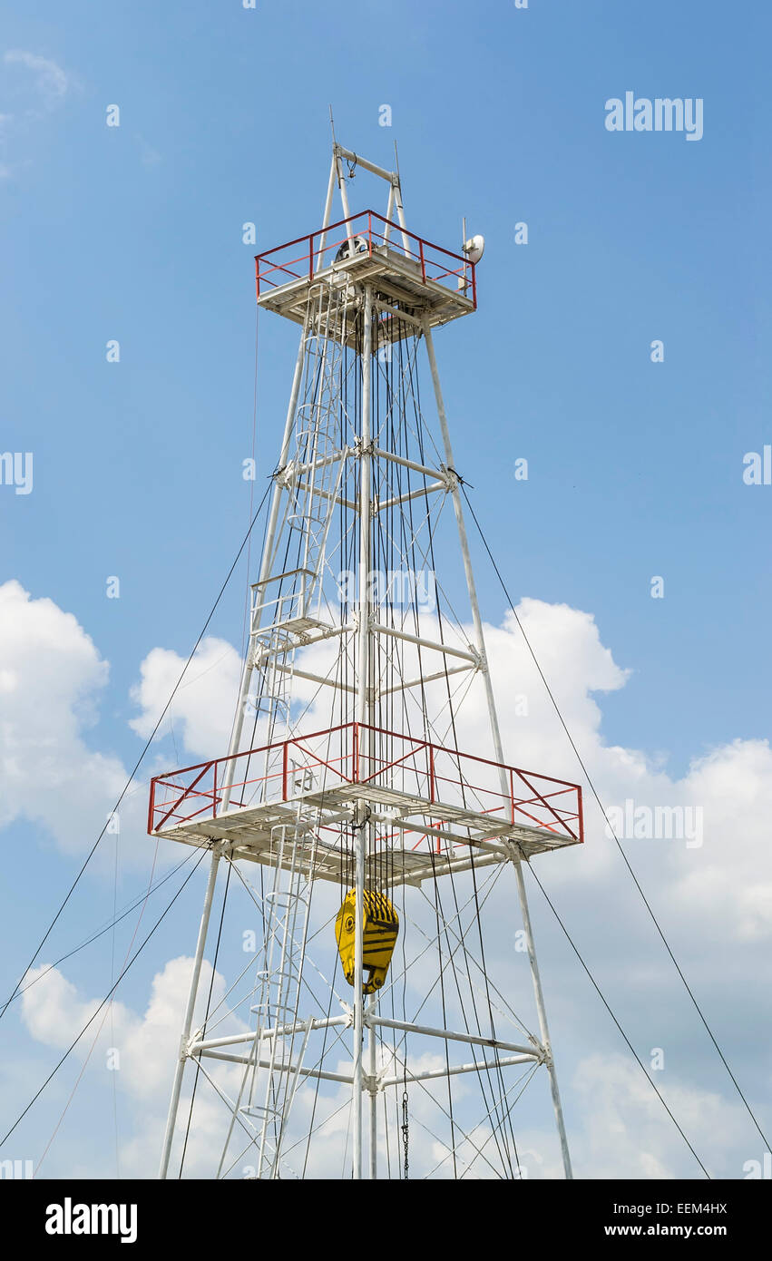 Metallic scaffold for drilling in oil industry Stock Photo