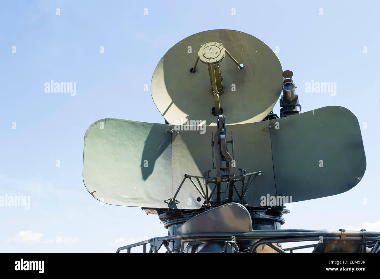 Military radar from cold war era, front view Stock Photo