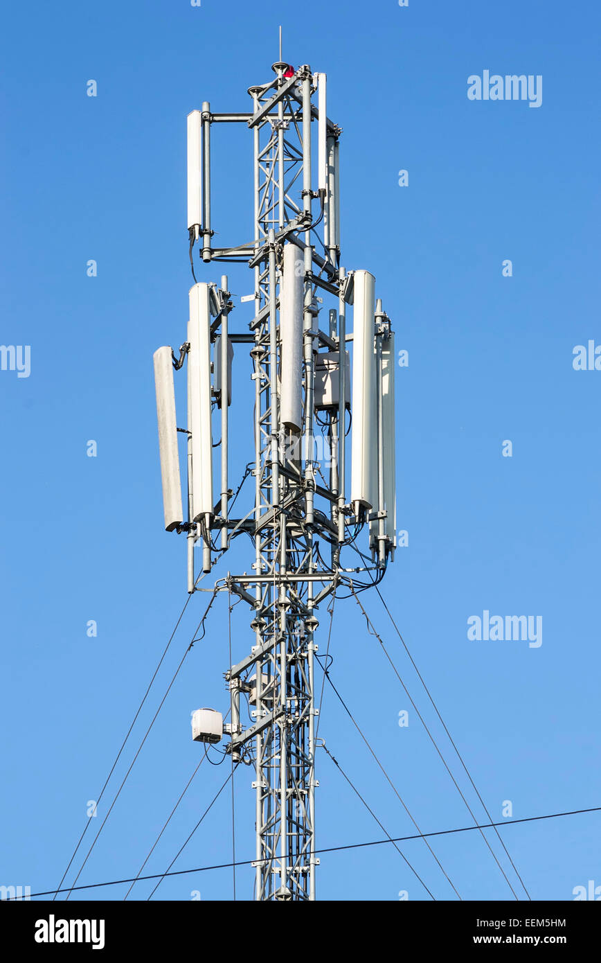 Mobile phone network antennas with various electronic equipments