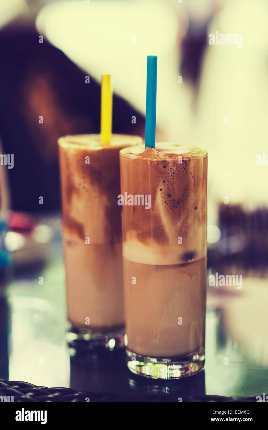 Two coffee cocktails on table Stock Photo Alamy
