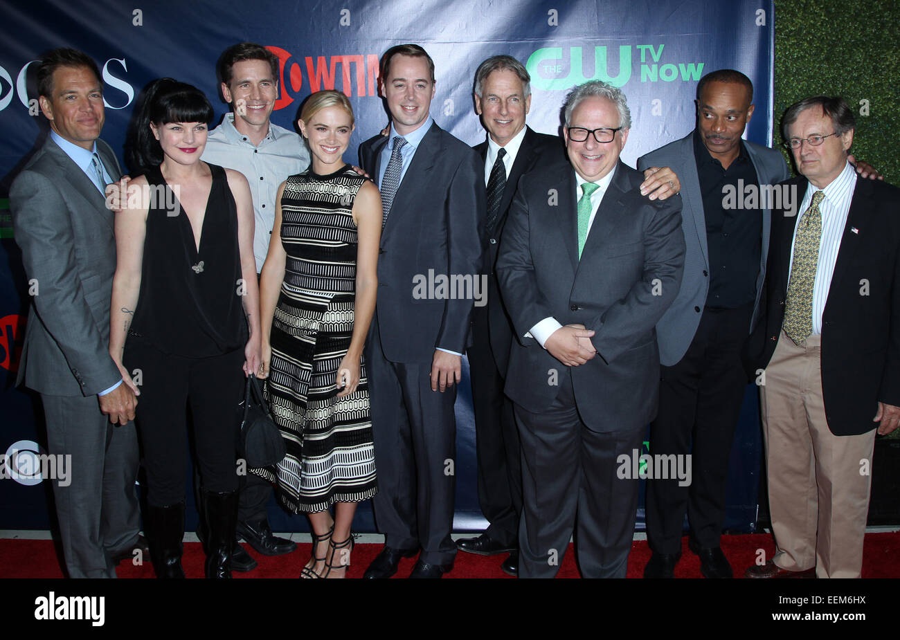 2014 Television Critics Association Summer Press Tour - CBS, CW And Showtime Party  Featuring: Michael Weatherly,Pauley Perrette,Brian Dietzen,Emily Wickersham,Sean Murray,Mark Harmon,Rocky Carroll,David McCallum Where: West Hollywood, California, United Stock Photo