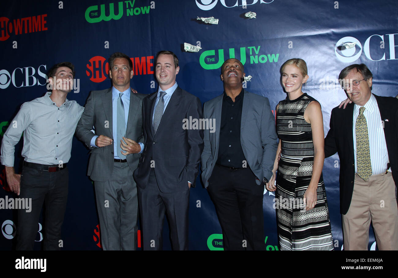 2014 Television Critics Association Summer Press Tour - CBS, CW And Showtime Party  Featuring: Brian Dietzen,Michael Weatherly,Sean Murray,Rocky Carroll,Emily Wickersham,David McCallum Where: West Hollywood, California, United States When: 18 Jul 2014 Stock Photo
