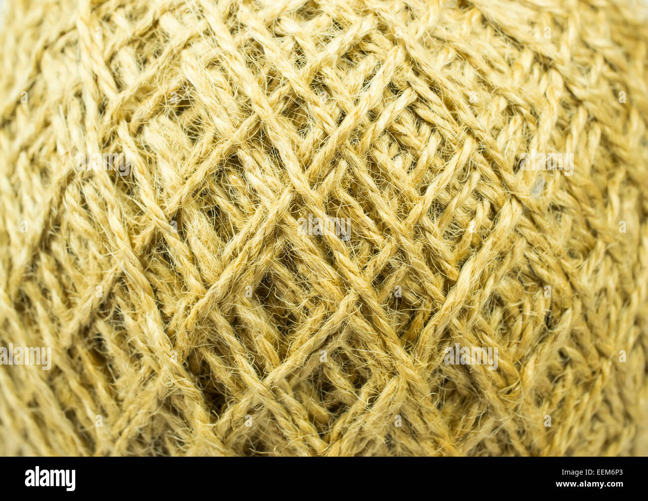 Multiple threads of a hemp clew, pattern in close-up view Stock Photo