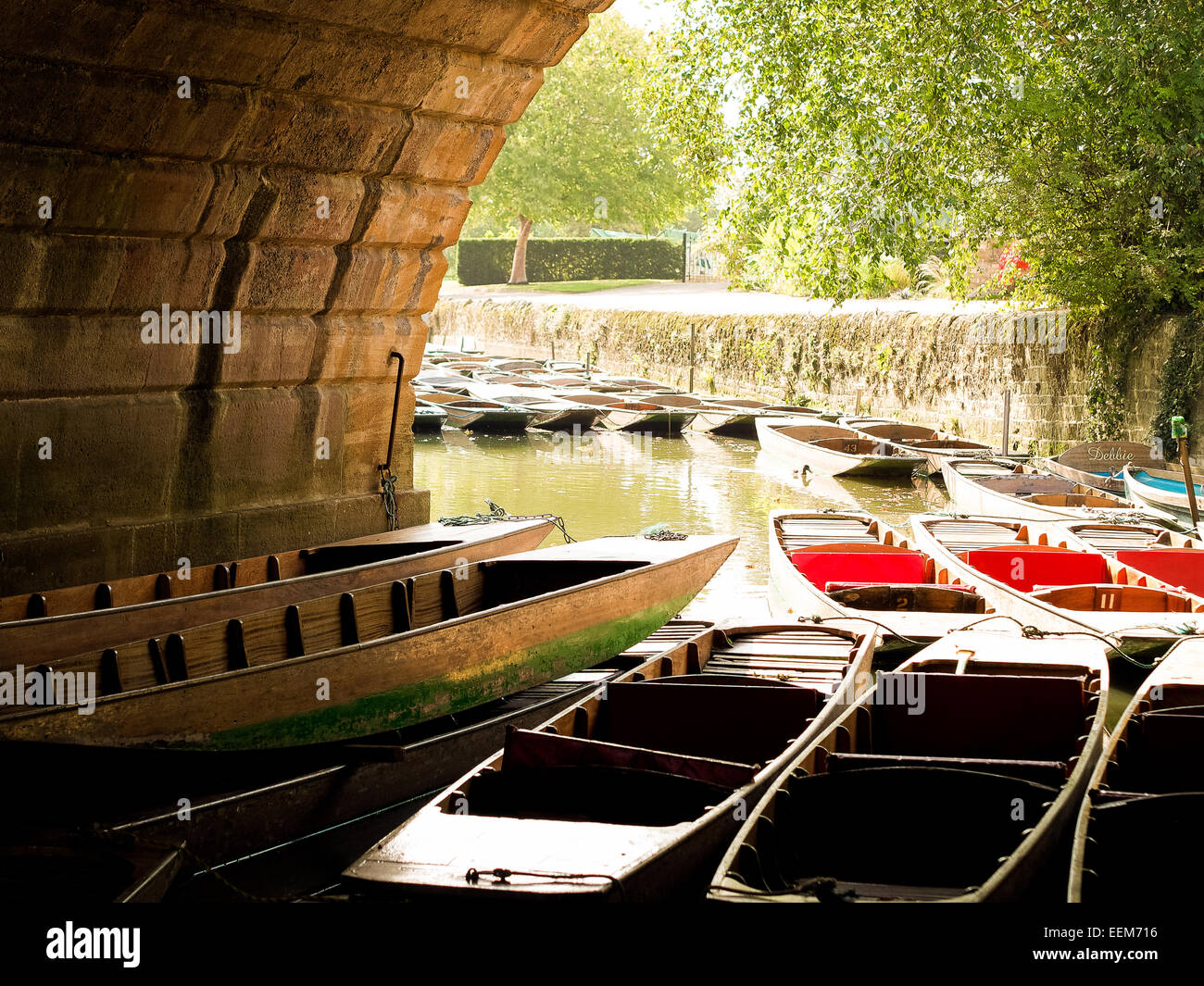 UK, England, Oxford, View of punting boats Stock Photo