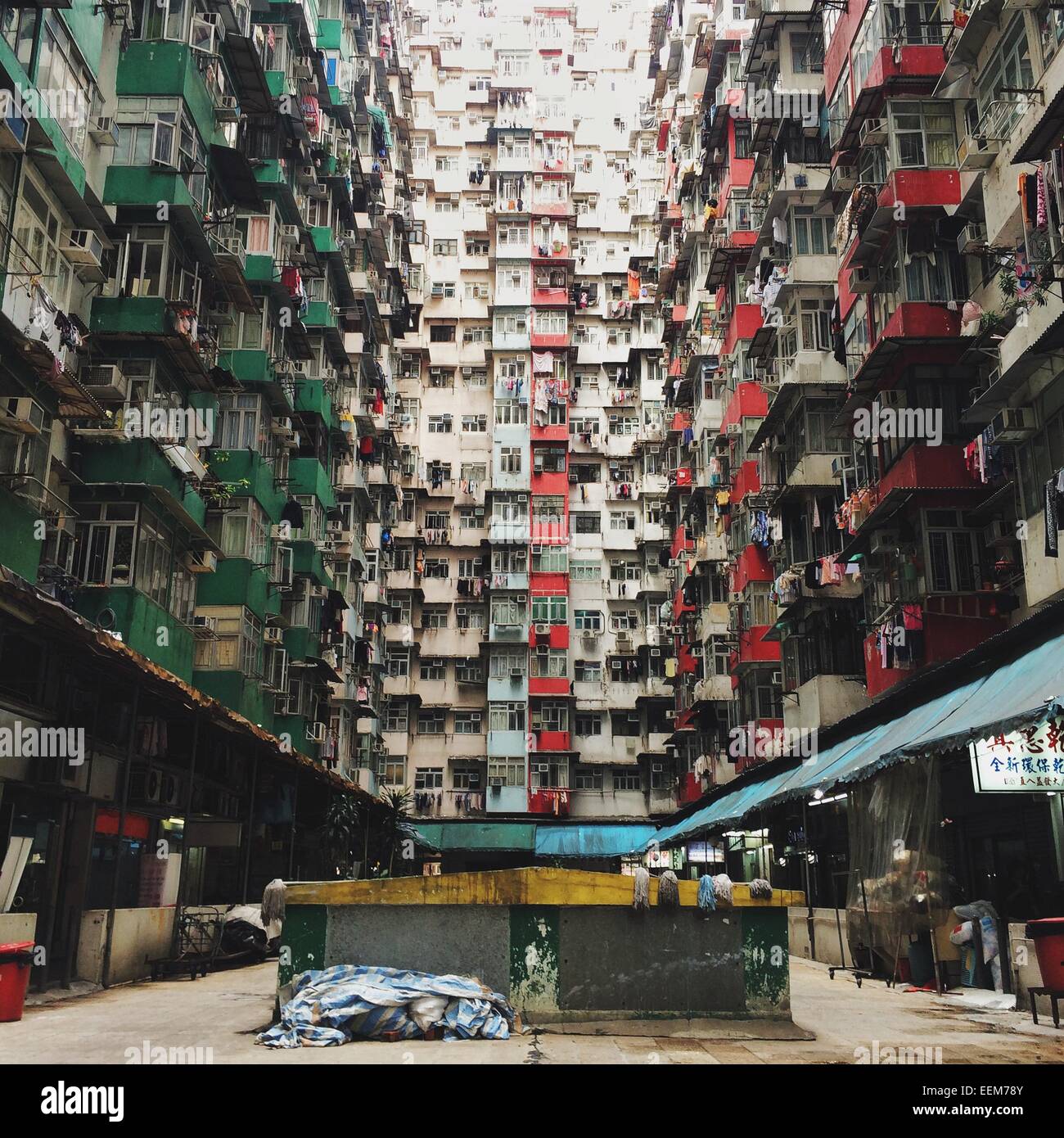 China, Hong Kong, View of apartment building Stock Photo Alamy