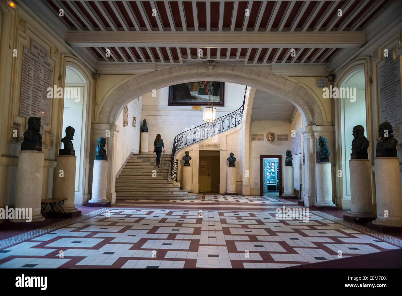 Foyer of the Medical College building, Montpellier, France Stock Photo