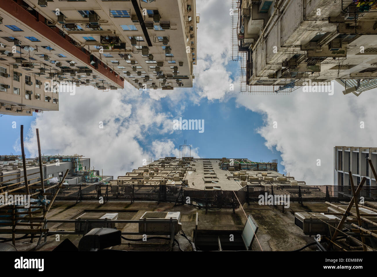Low angle view of skyscrapers, Hong Kong, China Stock Photo - Alamy