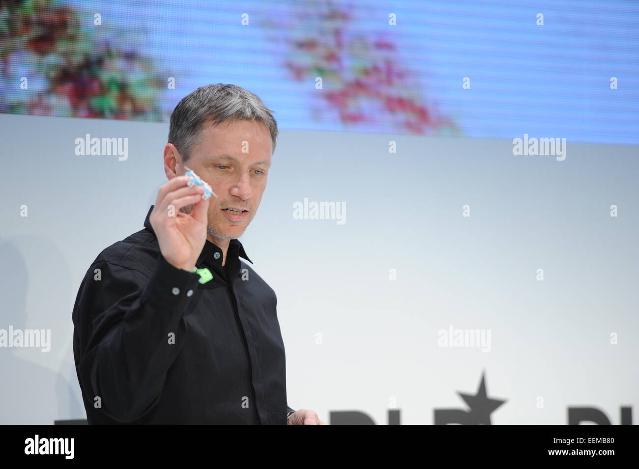 MUNICH/GERMANY - JANUARY 19: David Hanson (Hanson Robotcs) gestures on ...