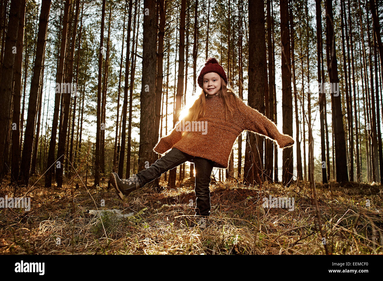Girl standing on one leg hi-res stock photography and images - Alamy