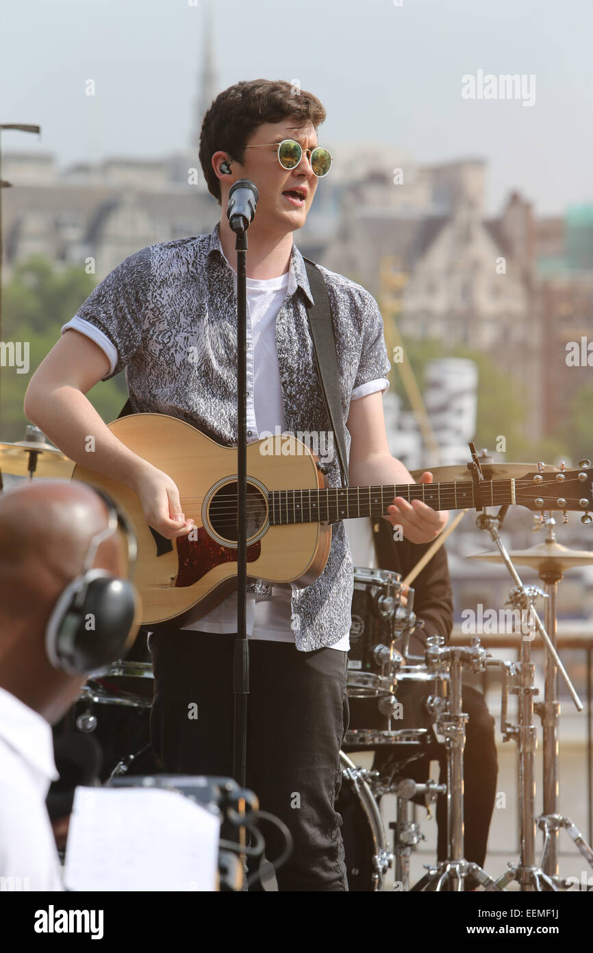 Boy band Rixton performing on the Southbank for This Morning show ...