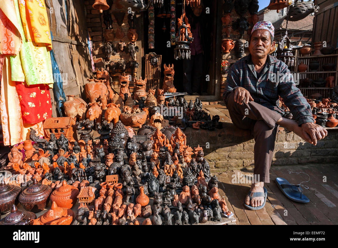Gift shop, souvenir vendor, Bhaktapur, Nepal Stock Photo