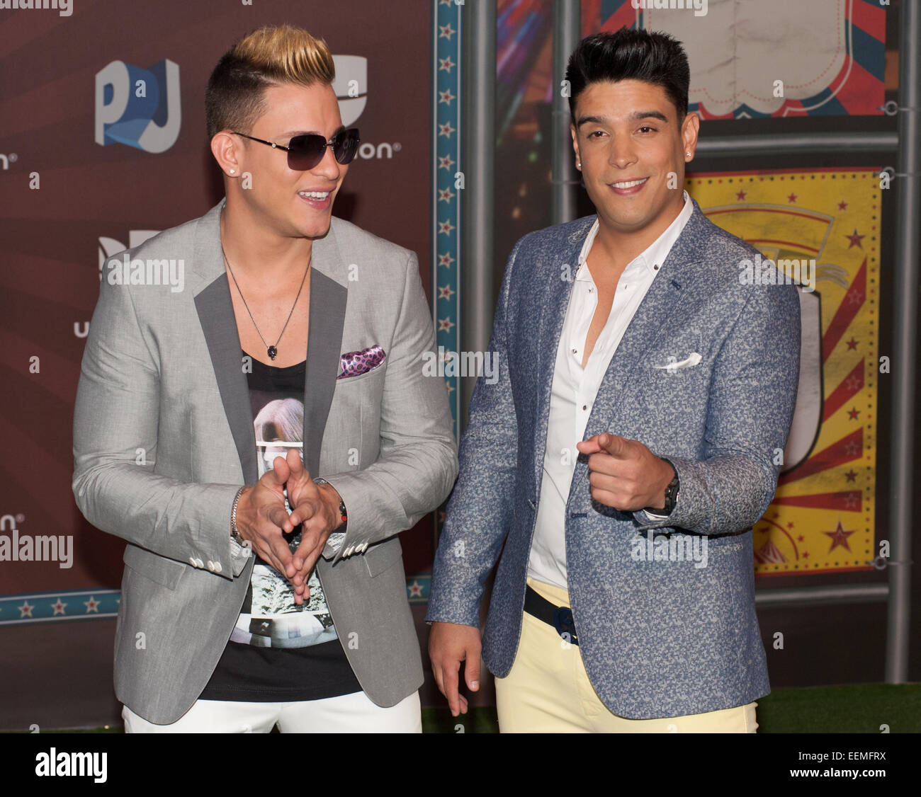 Premios Juventud 2014 at The BankUnited Center - Arrivals  Featuring: the cadillacs Where: Miami Beach, Florida, United States When: 17 Jul 2014 Stock Photo