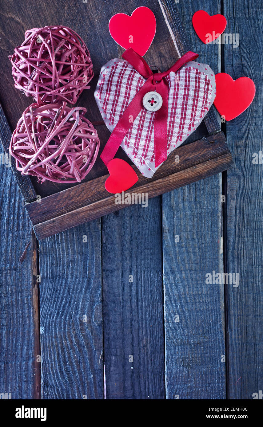 red heart on wooden background,background for Valentine's day Stock ...
